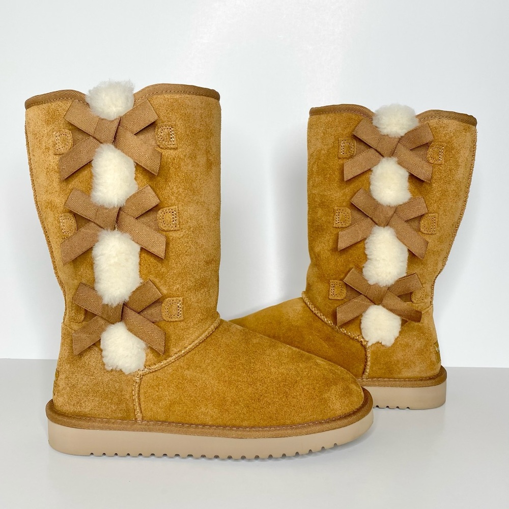 Uggs- NWOT Victoria Tall Brown Suede Fur Boot Size 6